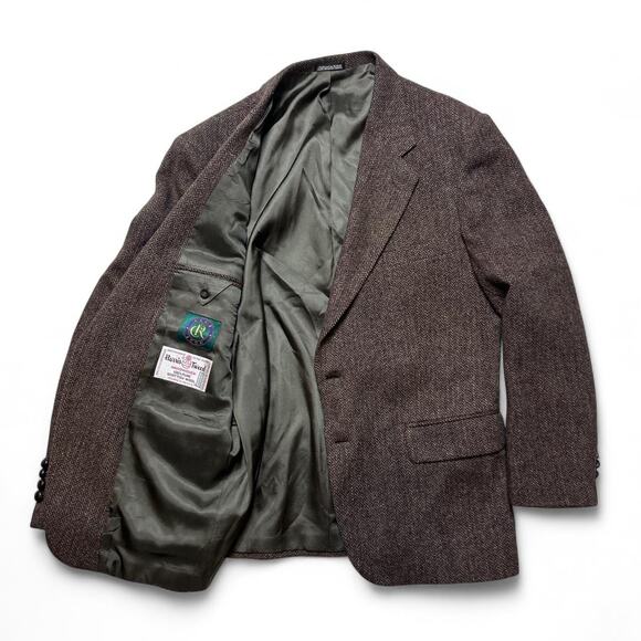 Club Room Harris Tweed Scottish Wool Herringbone Sport Coat Blazer Jacket 44R - Picture 5 of 8